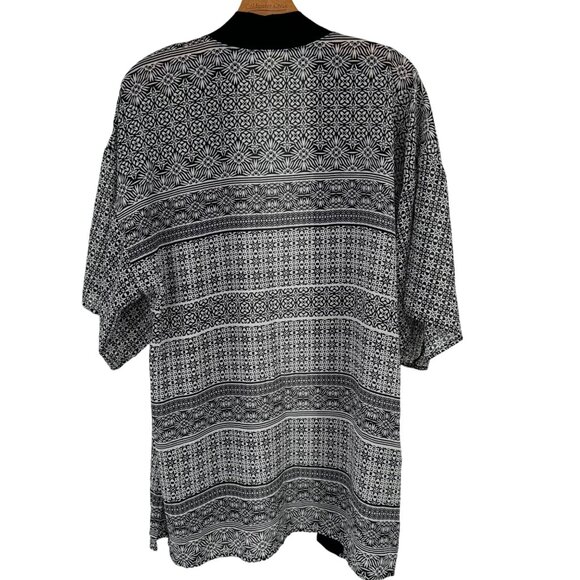 Kona Sol Womens Kimono Cardigan cover up swim Black Pattern Size S/M - Picture 9 of 10